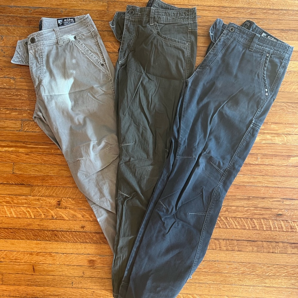 Lot of 3 Kuhl pants. All 34x32. Selling as a LOT. Originally $100 each.